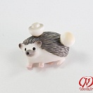 Hedgehog mascot & brooch - Hedgehog Walking (brooch)