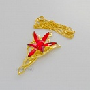 Lord of the Rings - Arven evenstar pendant and necklace (gold and red ver.) 