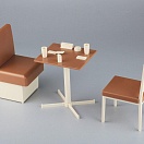 Family Restaurant Table and Chair (1/12 Scale)
